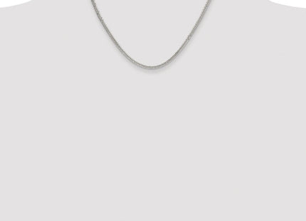 Sterling Silver Rhodium-plated Double Diamond-cut Curb Chain (Style QDD060R-18)