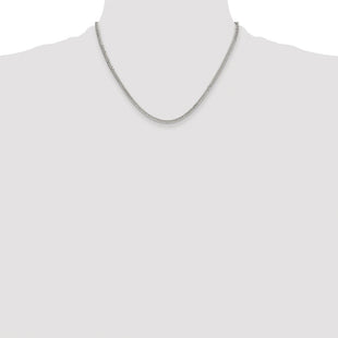 Sterling Silver Rhodium-plated Double Diamond-cut Curb Chain (Style QDD060R-18)