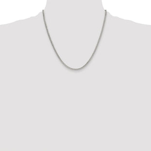Sterling Silver Rhodium-plated Double Diamond-cut Curb Chain (Style QDD060R-20)