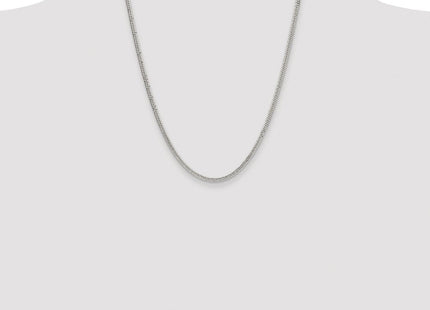 Sterling Silver Rhodium-plated Double Diamond-cut Curb Chain (Style QDD060R-22)