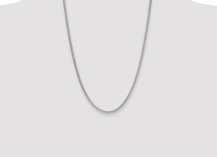 Sterling Silver Rhodium-plated Double Diamond-cut Curb Chain (Style QDD060R-24)