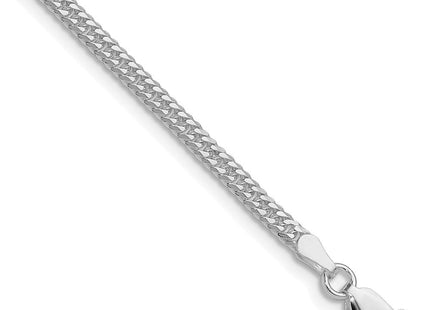 Sterling Silver Rhodium-plated Double Diamond-cut Curb Bracelet