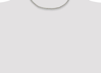 Sterling Silver Polished Double Diamond-cut Curb Chain (Style QDD080-16)