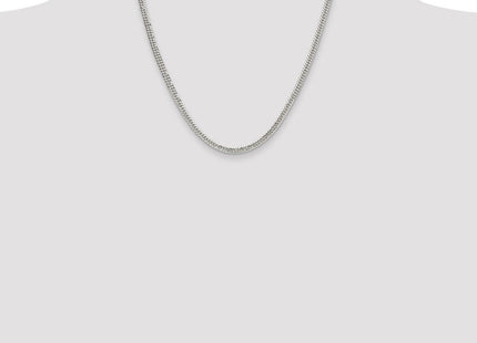 Sterling Silver Polished Double Diamond-cut Curb Chain (Style QDD080-20)