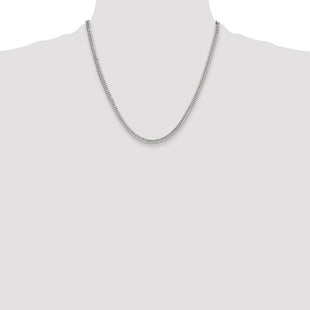 Sterling Silver Polished Double Diamond-cut Curb Chain (Style QDD080-20)