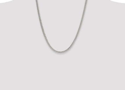 Sterling Silver Polished Double Diamond-cut Curb Chain (Style QDD080-22)