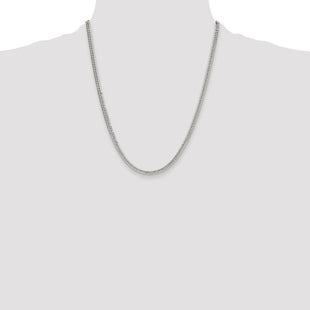 Sterling Silver Polished Double Diamond-cut Curb Chain (Style QDD080-22)