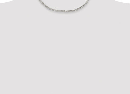 Sterling Silver Rhodium-plated Double Diamond-cut Curb Chain (Style QDD080R-16)