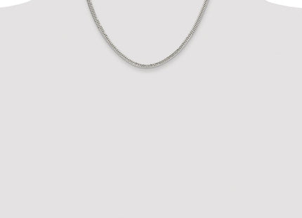 Sterling Silver Rhodium-plated Double Diamond-cut Curb Chain (Style QDD080R-18)