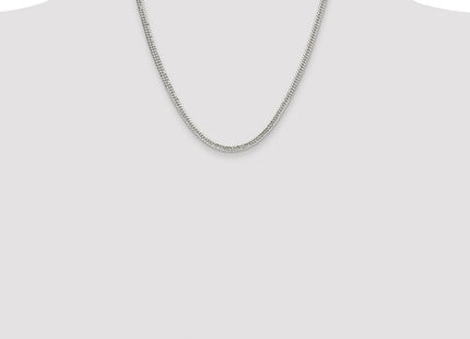Sterling Silver Rhodium-plated Double Diamond-cut Curb Chain (Style QDD080R-20)