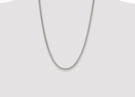 Sterling Silver Rhodium-plated Double Diamond-cut Curb Chain (Style QDD080R-24)
