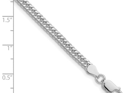 Sterling Silver Rhodium-plated Double Diamond-cut Curb Bracelet