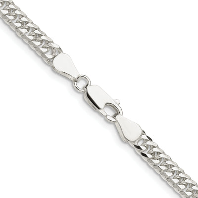 Sterling Silver Polished Double Diamond-cut Curb Chain, 16 x 4.8mm
