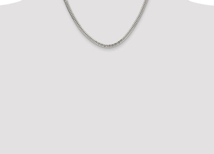 Sterling Silver Polished Double Diamond-cut Curb Chain