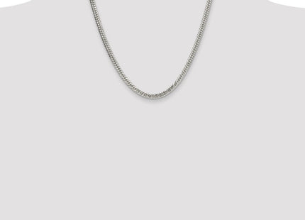 Sterling Silver Polished Double Diamond-cut Curb Chain