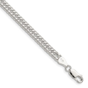 Sterling Silver Polished Double Diamond-cut Curb Chain (Style QDD100-8)