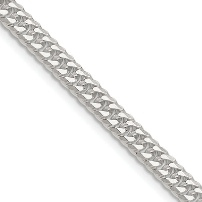 Sterling Silver Polished Double Diamond-cut Curb Chain, 16 x 4.8mm