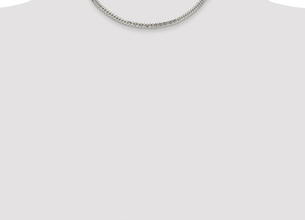 Sterling Silver Rhodium-plated Double Diamond-cut Curb Chain (Style QDD100R-16)