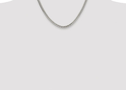 Sterling Silver Rhodium-plated Double Diamond-cut Curb Chain (Style QDD100R-18)