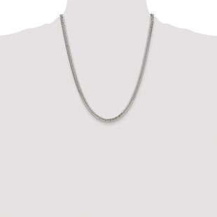 Sterling Silver Rhodium-plated Double Diamond-cut Curb Chain (Style QDD100R-22)