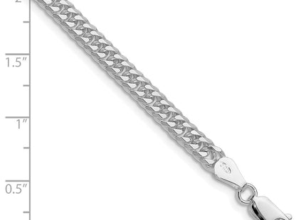Sterling Silver Rhodium-plated Double Diamond-cut Curb Chain (Style QDD100R-8)