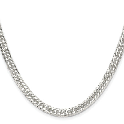 Sterling Silver Polished Double Diamond-cut Curb Chain, 16 x 5.7mm