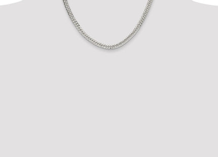 Sterling Silver Polished Double Diamond-cut Curb Chain (Style QDD120-18)