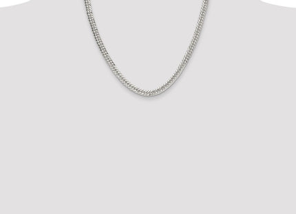 Sterling Silver Polished Double Diamond-cut Curb Chain (Style QDD120-20)