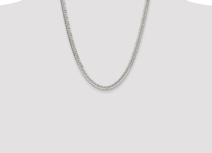 Sterling Silver Polished Double Diamond-cut Curb Chain (Style QDD120-22)
