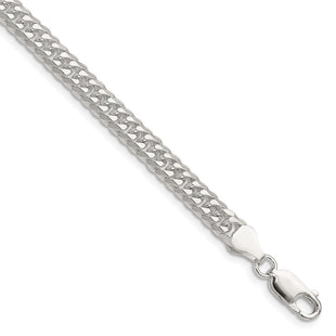 Sterling Silver Polished Double Diamond-cut Curb Chain (Style QDD120-8)