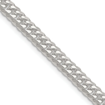 Sterling Silver Polished Double Diamond-cut Curb Chain, 16 x 5.7mm