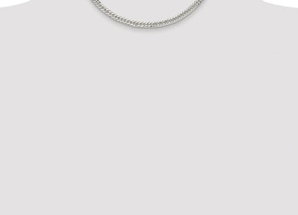 Sterling Silver Rhodium-plated Double Diamond-cut Curb Chain (Style QDD120R-16)