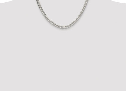 Sterling Silver Rhodium-plated Double Diamond-cut Curb Chain (Style QDD120R-18)
