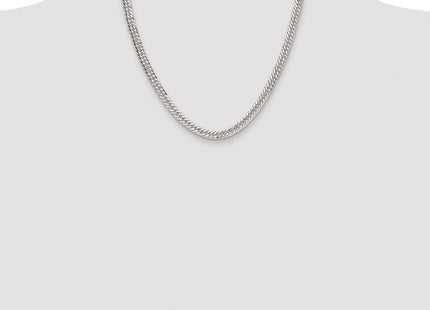 Sterling Silver Rhodium-plated Double Diamond-cut Curb Chain (Style QDD120R-20)