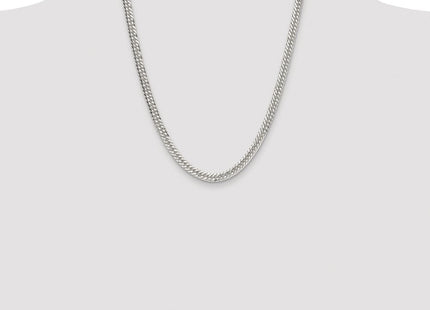 Sterling Silver Rhodium-plated Double Diamond-cut Curb Chain (Style QDD120R-22)