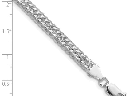 Sterling Silver Rhodium-plated Double Diamond-cut Curb Chain (Style QDD120R-8)