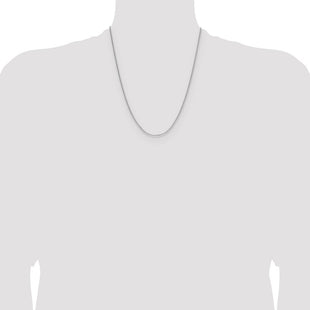 Sterling Silver Rhodium-plated 8 Sided D/C Double Spiga Chain (Style QDDS030R-22)