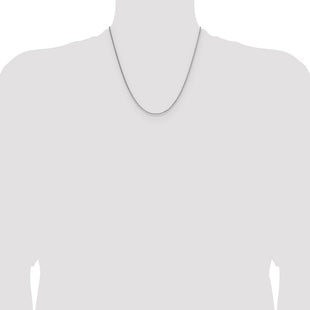 Sterling Silver Rhodium-plated 8 Sided D/C Double Spiga Chain (Style QDDS035R-20)