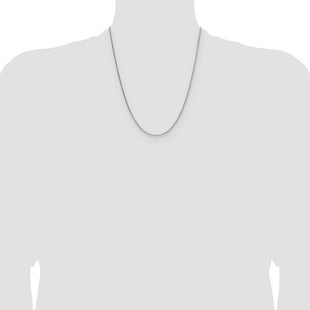 Sterling Silver Rhodium-plated 8 Sided D/C Double Spiga Chain (Style QDDS035R-22)