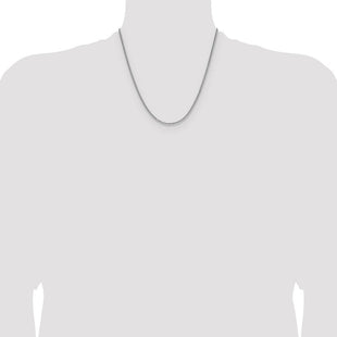 Sterling Silver Rhodium-plated 8 Sided D/C Double Spiga Chain