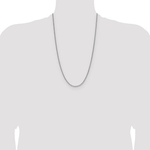 Sterling Silver Rhodium-plated 8 Sided D/C Double Spiga Chain