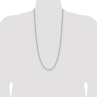 Sterling Silver Rhodium-plated 8 Sided D/C Double Spiga Chain