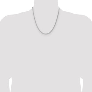Sterling Silver Rhodium-plated 8 Sided D/C Double Spiga Chain (Style QDDS060R-20)