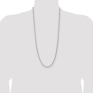 Sterling Silver Rhodium-plated 8 Sided D/C Double Spiga Chain (Style QDDS060R-30)