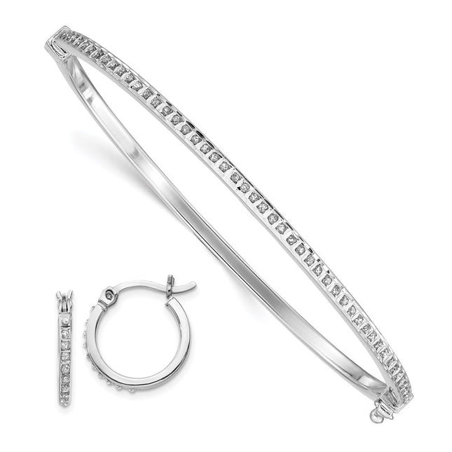 Sterling Silver Earrings Style QDF113 - Classique Jewelry Inc.