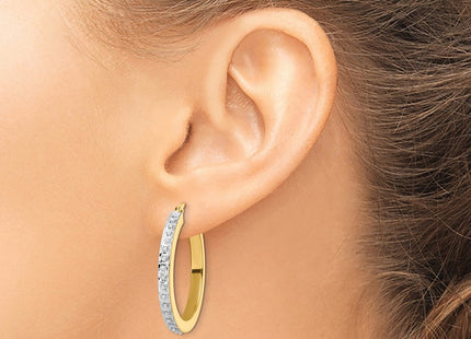 SS/Gold Plated Earrings Style QDF191 - Classique Jewelry Inc.