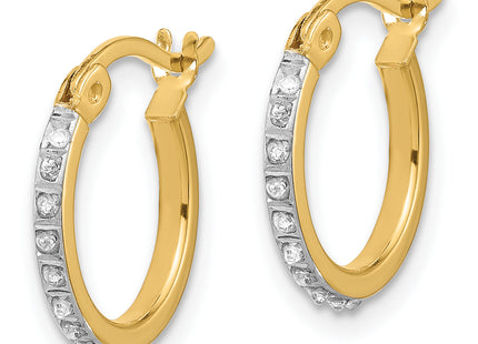 Sterling Silver 18K Gold-plated Diamond Mystique Hoop Earrings