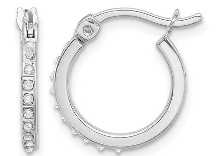 Sterling silver diamond hoop earrings