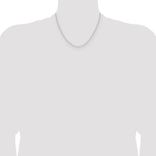 Sterling Silver Rhodium-plated D/C Forzantine Chain (Style QDFC050R-18)