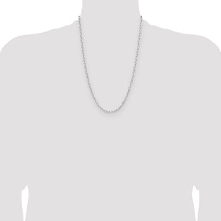 Sterling Silver Rhodium-plated D/C Forzantine Chain (Style QDFC080R-24)